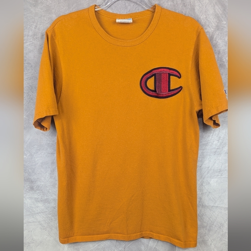 Champion Size Medium Vintage Short Sleeve T-shirt In Orange